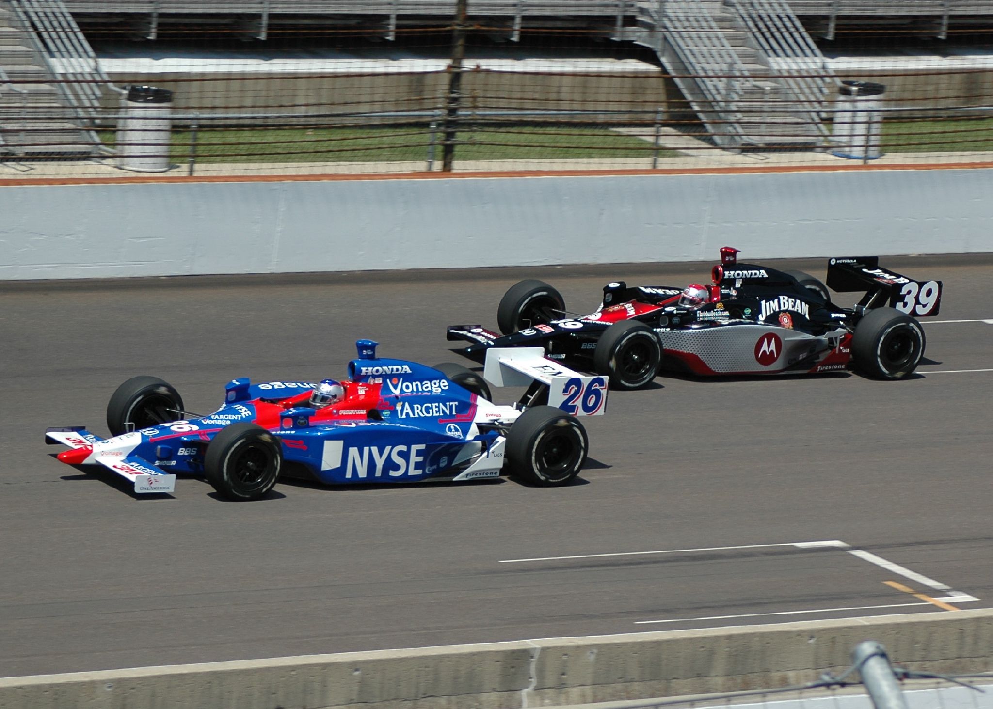 MarcoAndMichaelAndrettiPracticing2007Indy500.jpg